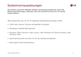 LG Guide für Update Programm für Handys