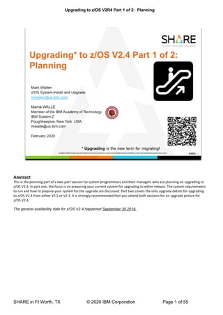 Upgrade to IBM z/OS V2.4 planning | PDF