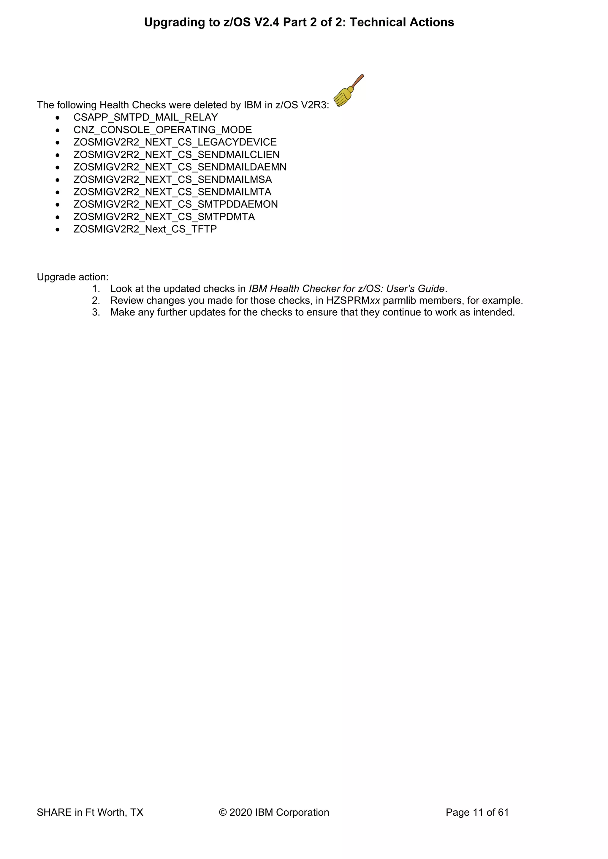 Upgrade to IBM z/OS V2.4 technical actions | PDF