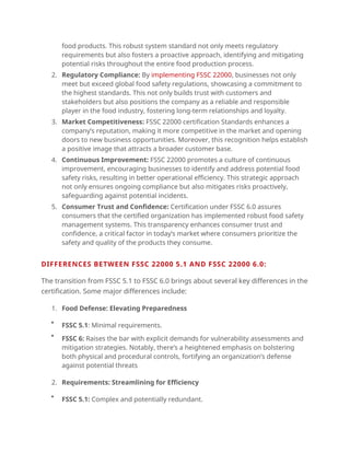 UPGRADE YOUR FOOD SAFETY: TRANSITION FROM FSSC 22000 5.1 TO FSSC 22000 ...