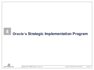 4 Oracle‘s Strategic Implementation Program 
© OPITZ CONSULTING Upgrading SOA / BPM Suite from 11g to 12c GmbH 2014 Seite ...