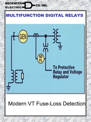 Modern VT Fuse-Loss Detection
MULTIFUNCTION DIGITAL RELAYS
 