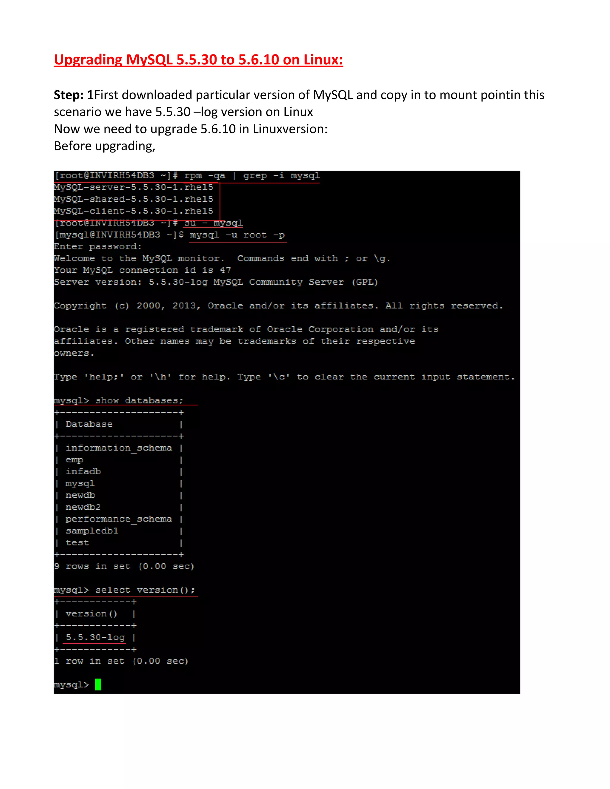 Upgrading mysql version 5.5.30 to 5.6.10 | Databases | Computer ...