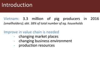 Upgrading in smallholder pig value chain in Vietnam