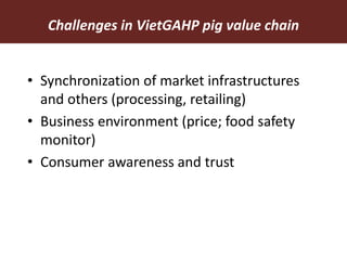 Upgrading in smallholder pig value chain in Vietnam