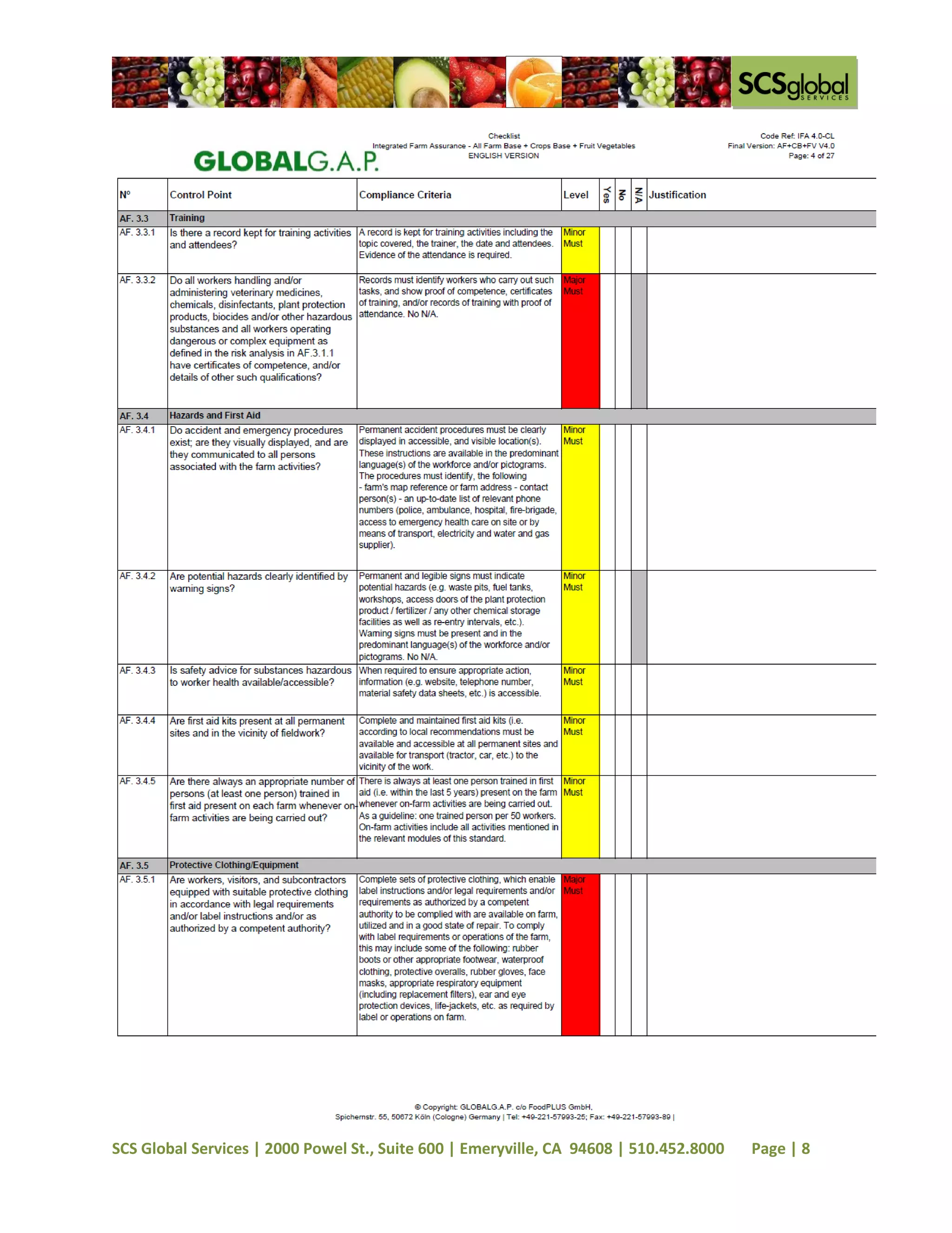 SCS Global Services | 2000 Powel St., Suite 600 | Emeryville, CA 94608 | 510.452.8000   Page | 8
 