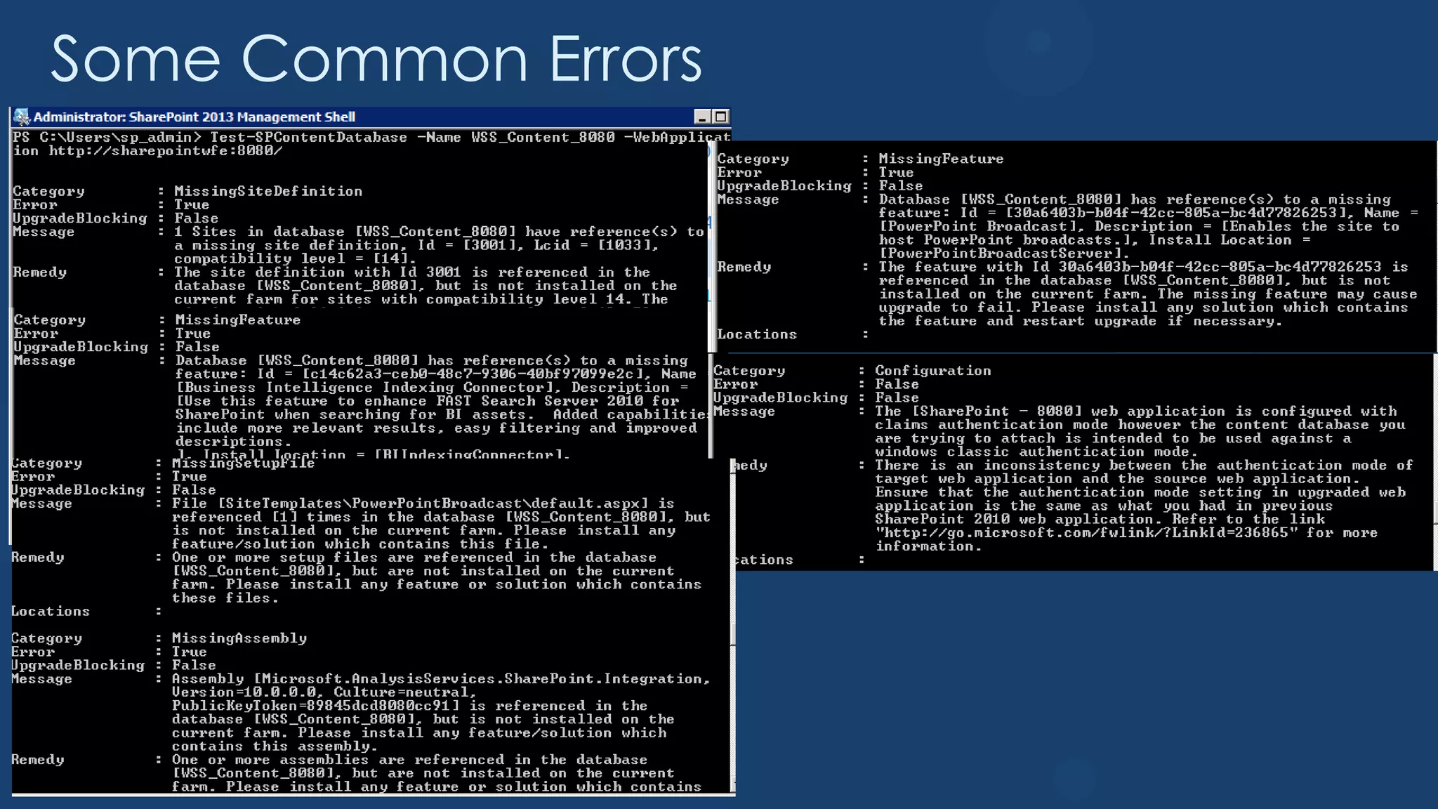 Some Common Errors
 