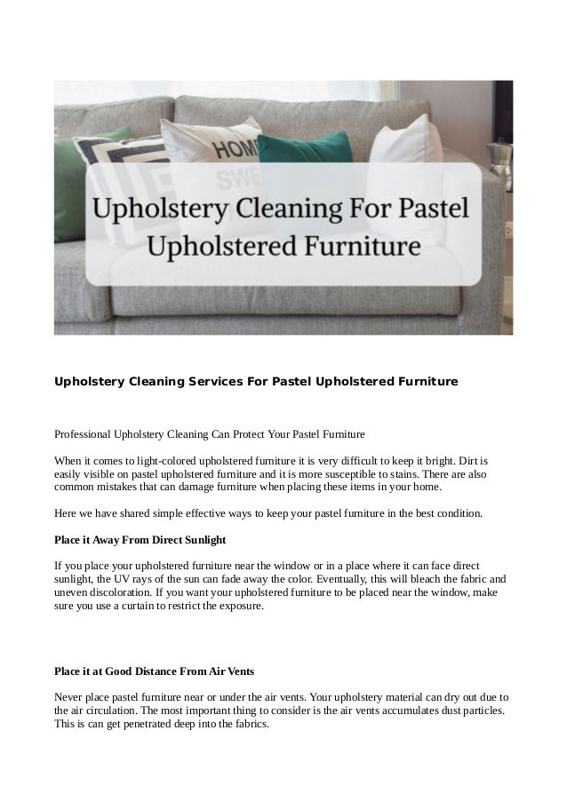 Upholstery Cleaning Services For Pastel Upholstered Furniture