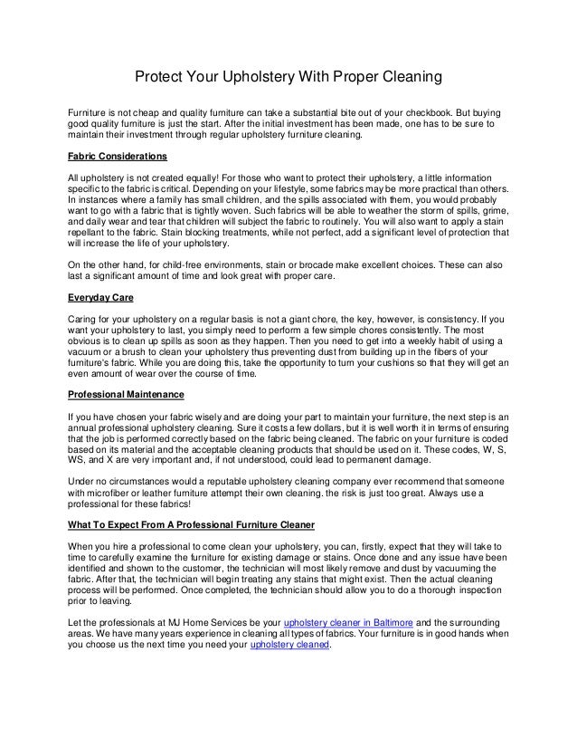 Upholstery Cleaning Tips