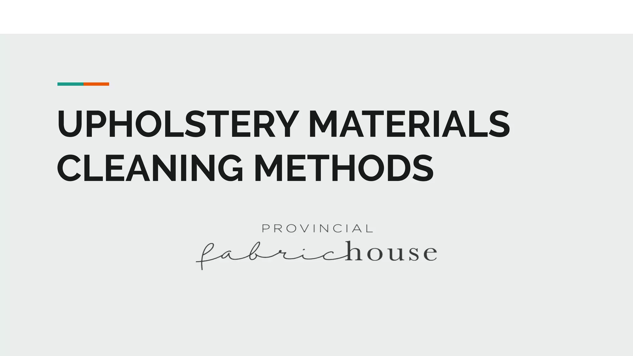 Upholstery materials cleaning methods | PDF