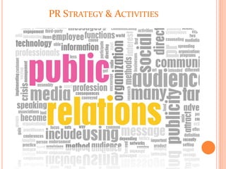 PR STRATEGY & ACTIVITIES
 