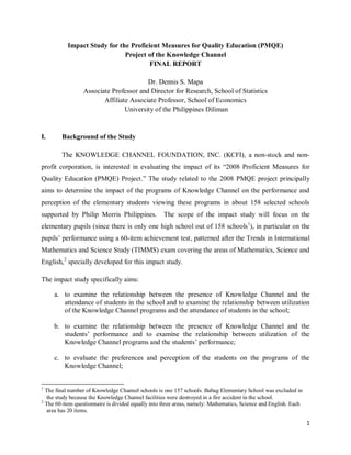 Impact Study for the Proficient Measures for Quality Education | PDF