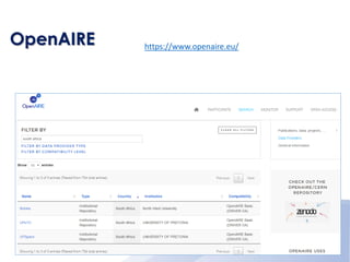 OpenAIRE https://www.openaire.eu/
 