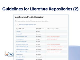Guidelines for Literature Repositories (2)
 