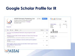 Google Scholar Profile for IR
 