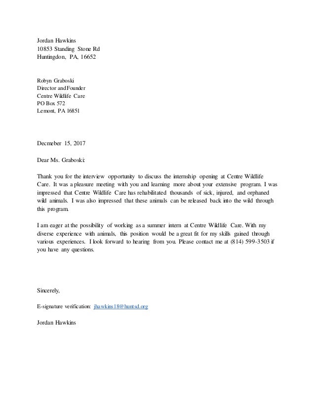 English thank you letter