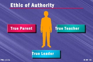 © IEF 43PML 1.3.1s
Ethic of Authority
True Parent True Teacher
True Leader
 