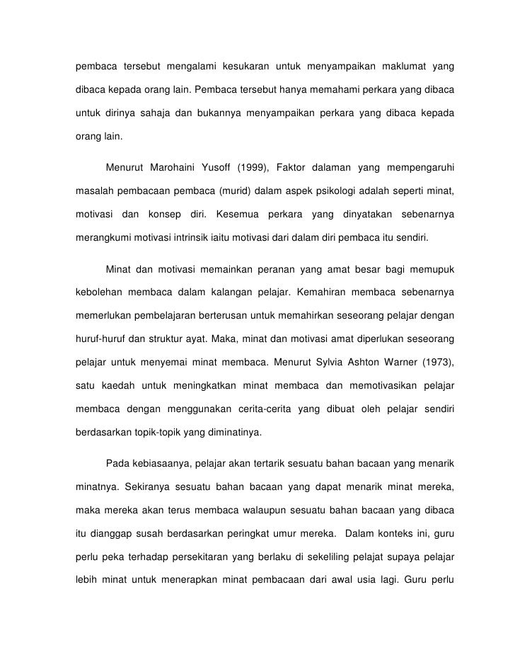 Faktor Dalaman Dan Luaran Membaca