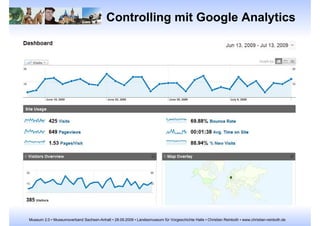 Online-Gesamtstrategie Museum 2.0 Knowledge Distribution Social Networking Blogging &  Microblogging Interaktive „Königsklasse“ „ Klassisches“ E-Marketing Eigenes Image Public Relations Digi- talisate Aktuelle Termine 
