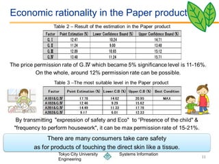 Economic rationality in the Paper product




           Tokyo City University   Systems Information
                                                         11
           Engineering
 