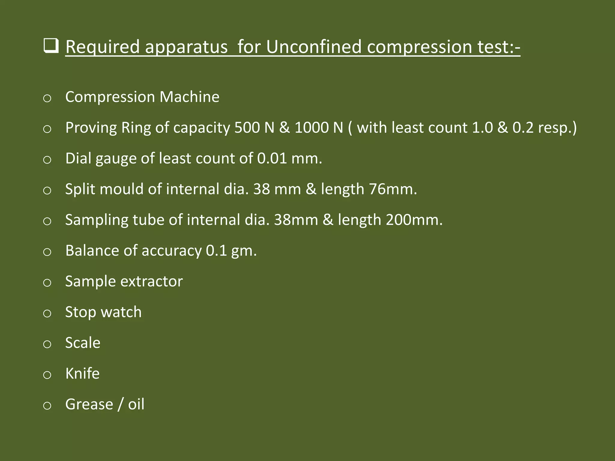 Unconfined Compression Test | PPTX