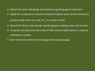 Unconfined Compression Test | PPTX - Dial Compression Reliability Evaluation Techniques