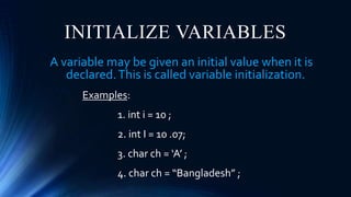 A Closer Look at Data Types, Variables and Expressions | PPT
