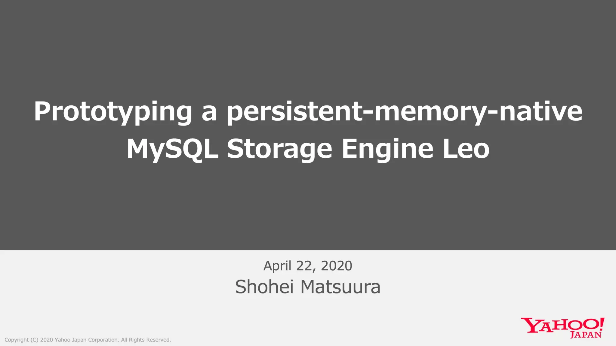 Prototyping a persistent-memory-native MySQL Storage Engine Leo #MySQL #Database #Transaction #PersistentMemory