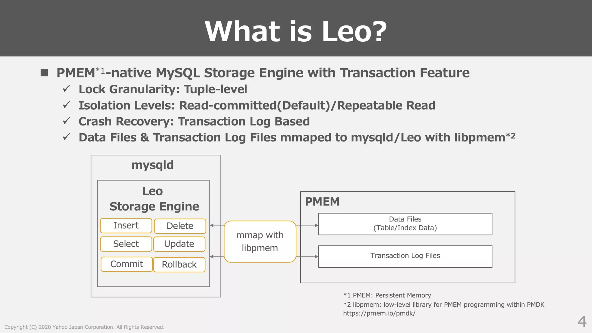 Prototyping a persistent-memory-native MySQL Storage Engine Leo #MySQL #Database #Transaction #PersistentMemory