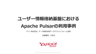 ユーザー情報格納基盤におけるApache Pulsarの利用事例