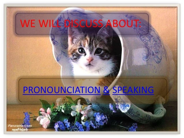 WE WILL DISCUSS ABOUT:
PRONOUNCIATION & SPEAKING
 