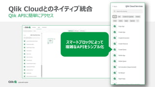 17
Qlik Cloudとのネイティブ統合
Qlik APIに簡単にアクセス
スマートブロックによって
複雑なAPIをシンプル化
 