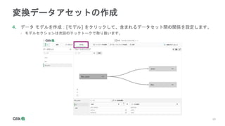 19
19
変換データアセットの作成
4. データ モデルを作成：[モデル] をクリックして、含まれるデータセット間の関係を設定します。
- モデルセクションは次回のテックトークで取り扱います。
 