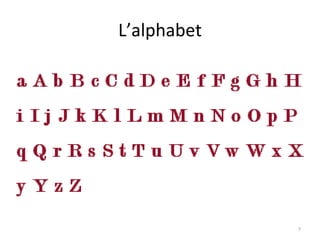 L’alphabet 