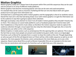 Motion Graphics - Case Study | PPTX