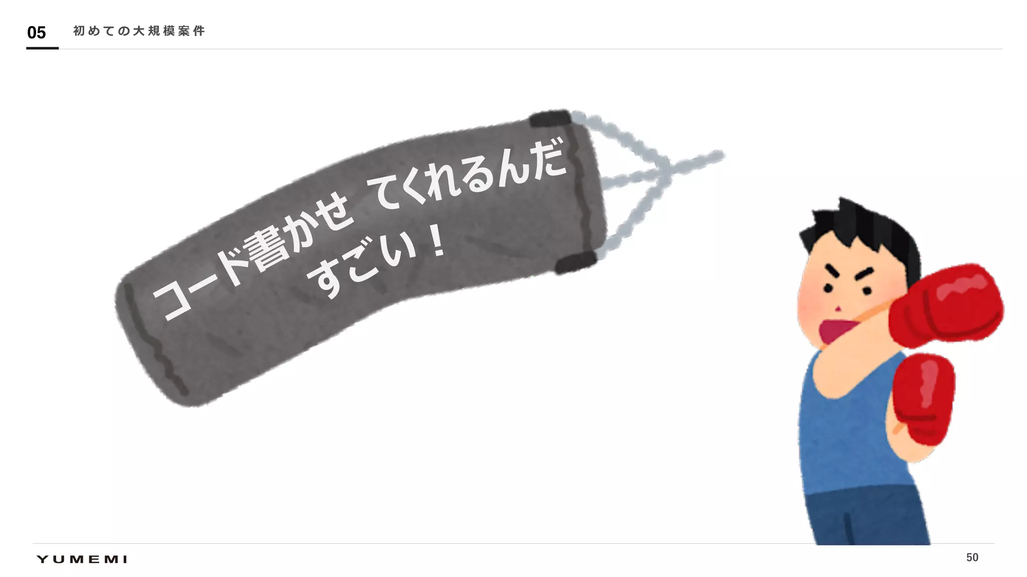 Confidential初 め て の ⼤ 規 模 案 件05
コード書かせ
すご
てくれるんだ
い︕
50
 