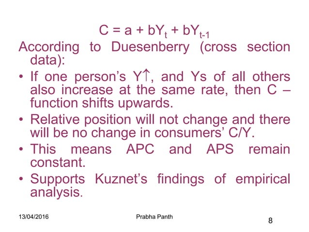 Theories of the Consumption Function 1 | PPSX