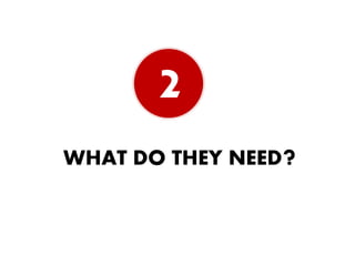 2
WHAT DO THEY NEED?
 