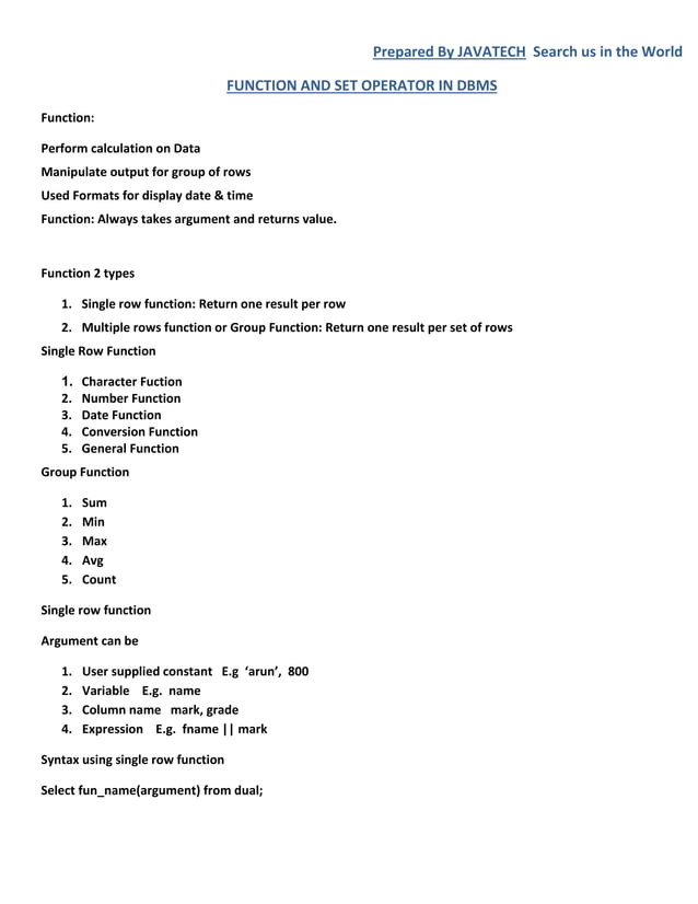 SQL BUILT-IN FUNCTION | PDF