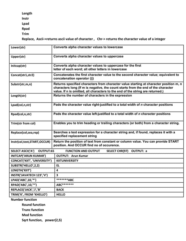 SQL BUILT-IN FUNCTION | PDF
