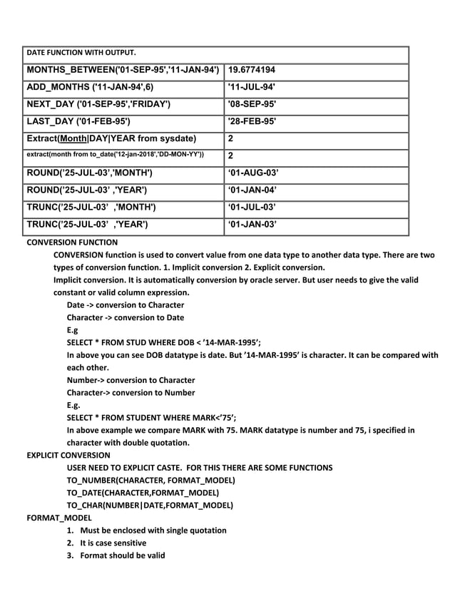 SQL BUILT-IN FUNCTION | PDF