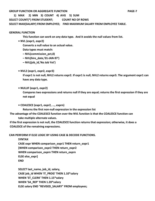 SQL BUILT-IN FUNCTION | PDF