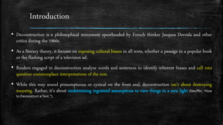 How to Deconstruct a Text? | PPTX