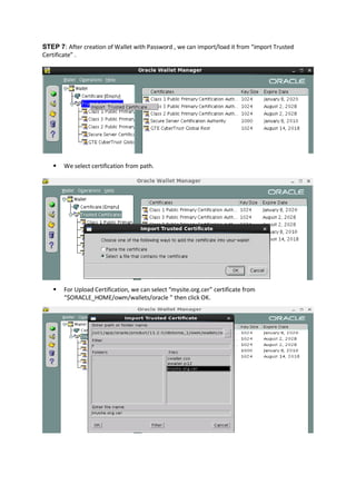 Uploading certificate with oracle wallet manager and orapki utilities PDF