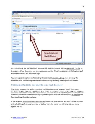 Uploading Documents To Share Point Document Library | PDF