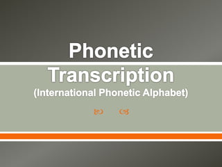 Intro. to Linguistics_7 Phonetics (Phonetics Transcription and ...