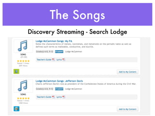 The Songs
Discovery Streaming - Search Lodge
 