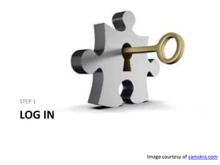 LOG IN
STEP 1
Image courtesy of camskra.com
 