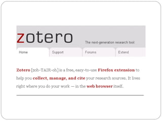 Zotero – google notebook-  