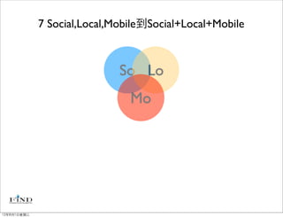 7 Social,Local,Mobile到Social+Local+Mobile



                             So Lo
                               Mo




12年8月1日星期三
 